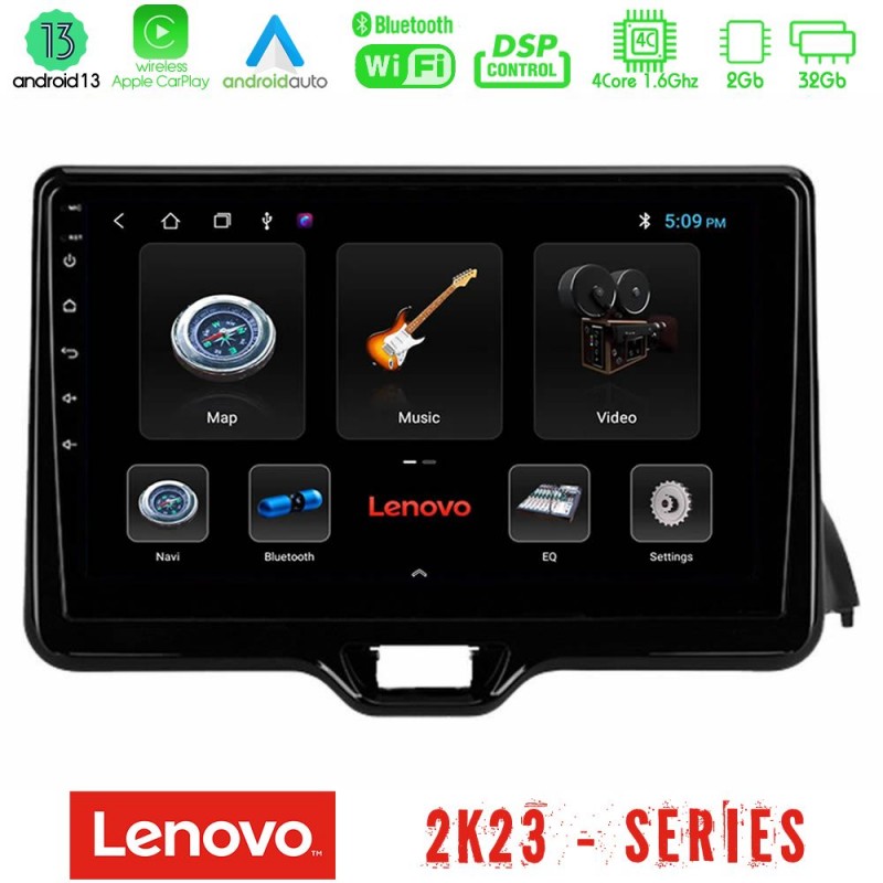 Lenovo Car Pad Toyota Yaris 2020-&gt; 4Core Android 13 2+32GB Navigation Multimedia Tablet 9