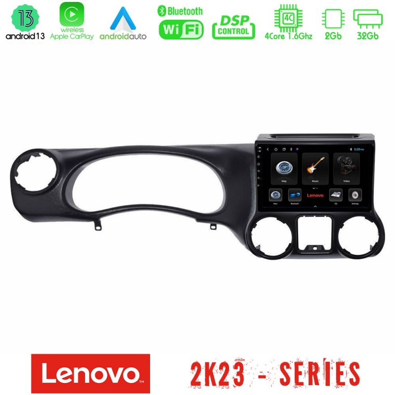 Lenovo Car Pad Jeep Wrangler 2011-2014 4Core Android 13 2+32GB Navigation Multimedia Tablet 10