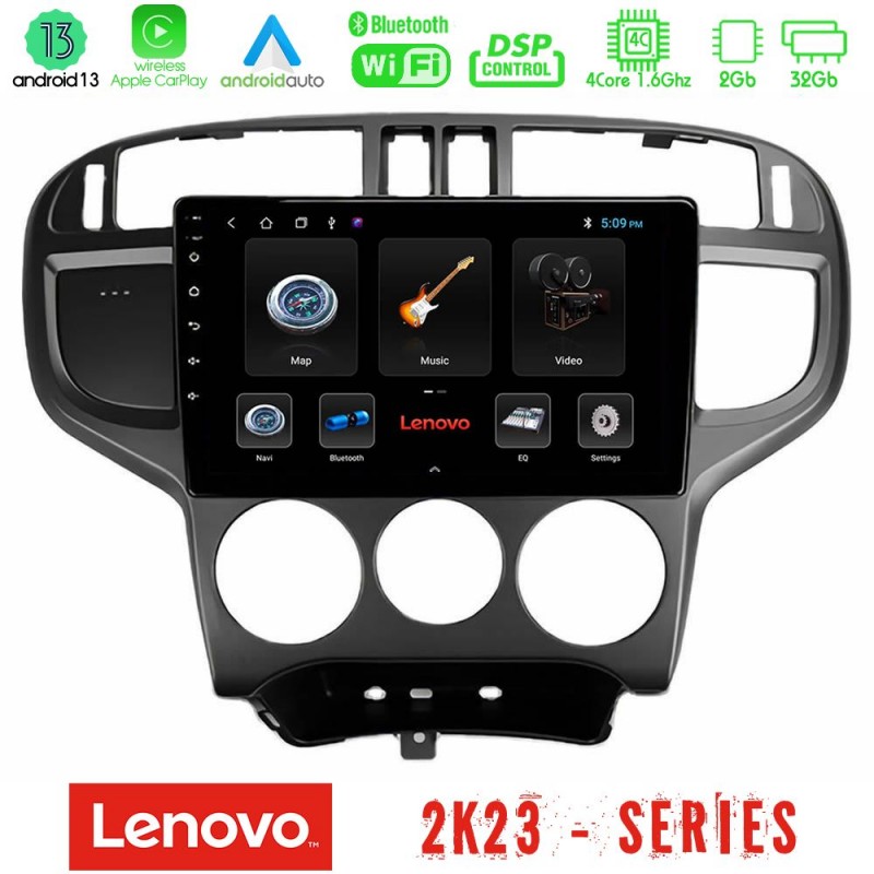 Lenovo Car Pad Hyundai Matrix 2001-2010 4Core Android 13 2+32GB Navigation Multimedia Tablet 9