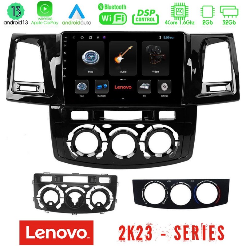 Lenovo Car Pad Toyota Hilux 2007-2011 4Core Android 13 2+32GB Navigation Multimedia Tablet 9