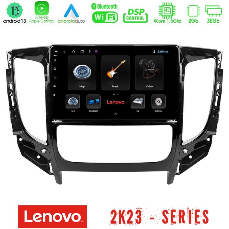 Lenovo Car Pad Mitsubishi L200 2016-&gt; & Fiat Fullback (Auto A/C) 4Core Android 13 2+32GB Navigation Multimedia Tablet 9