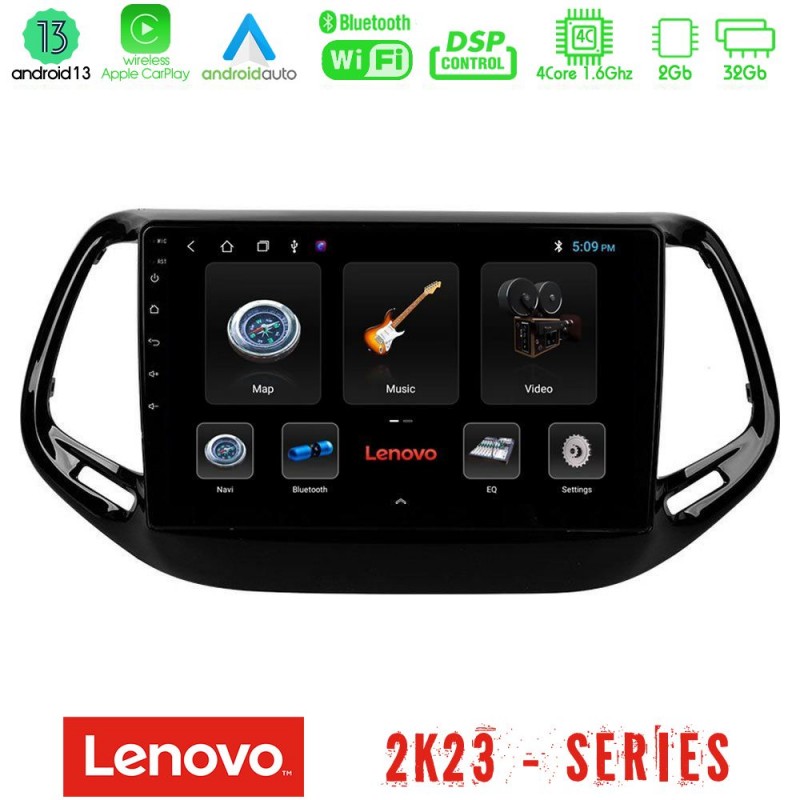 Lenovo Car Pad Jeep Compass 2017&gt; 4Core Android 13 2+32GB Navigation Multimedia Tablet 10