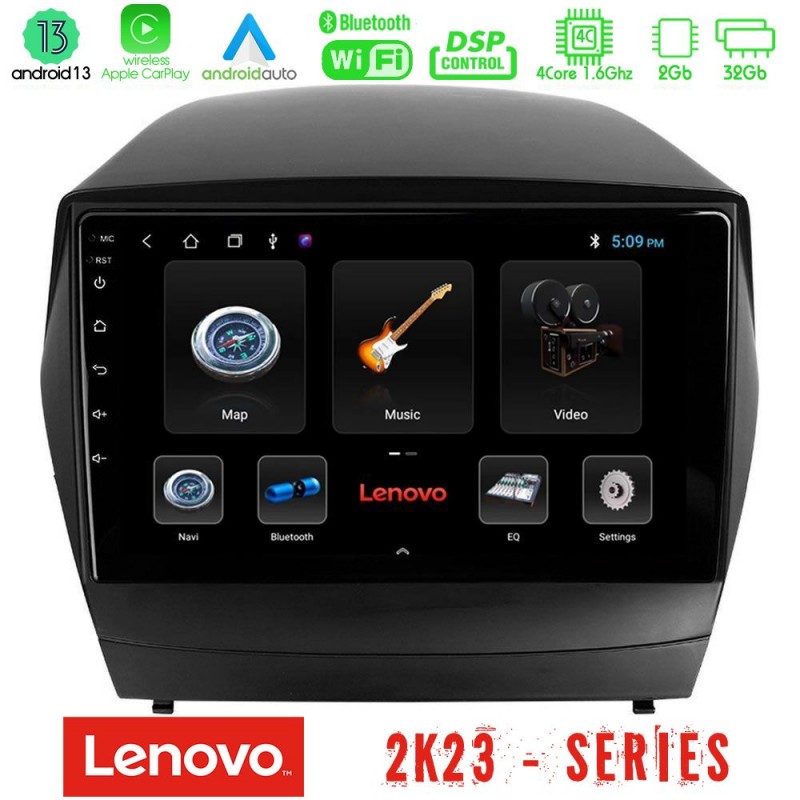 Lenovo Car Pad Hyundai IX35 Auto A/C 4Core Android 13 2+32GB Navigation Multimedia Tablet 10