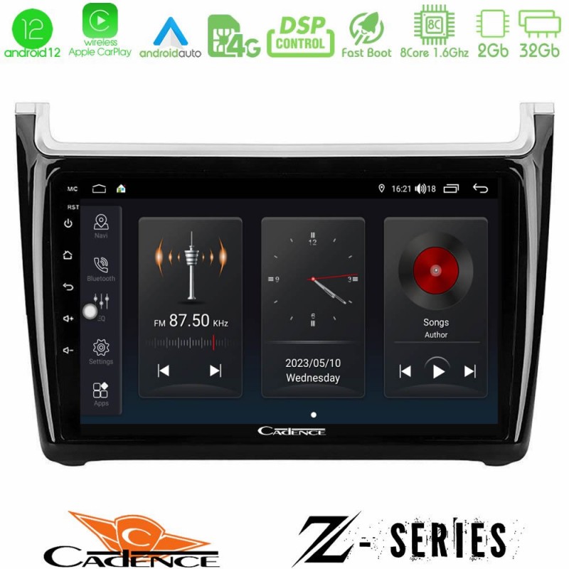 Cadence Z Series Vw Polo 8core Android12 2+32GB Navigation Multimedia Tablet 9