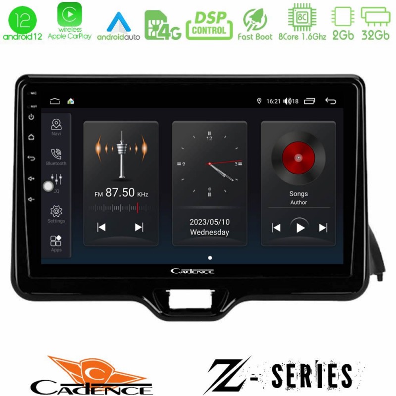 Cadence Z Series Toyota Yaris 2020-&gt; 8Core Android12 2+32GB Navigation Multimedia Tablet 9