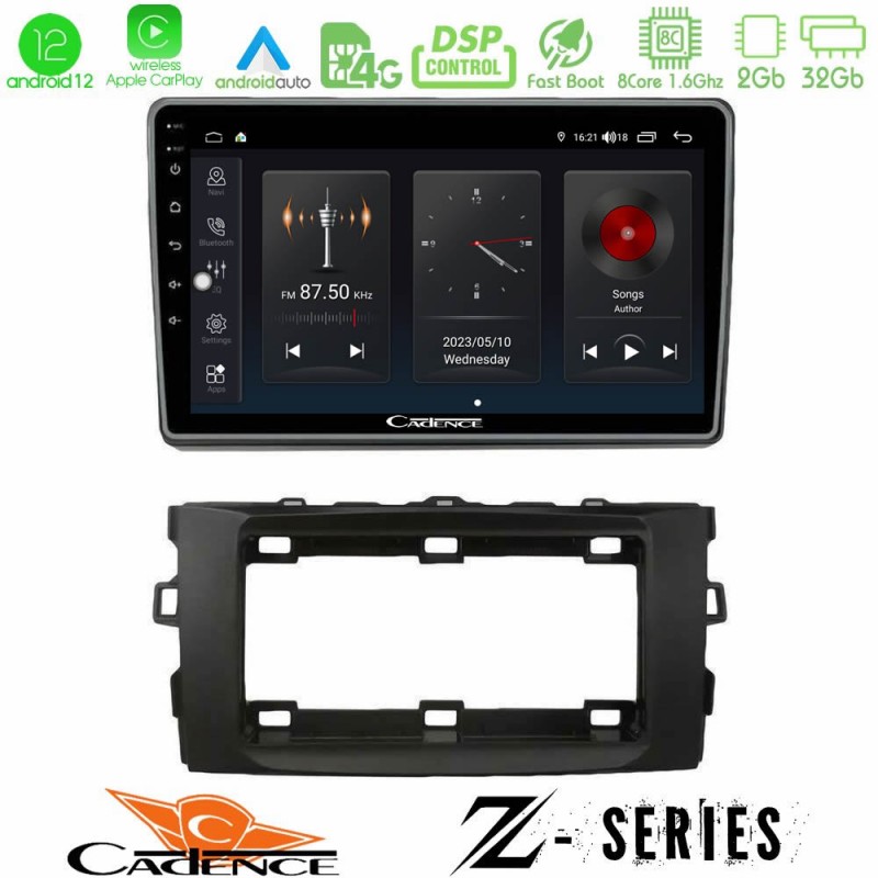 Cadence Z Series Toyota Auris 2013-2016 8core Android12 2+32GB Navigation Multimedia Tablet 10