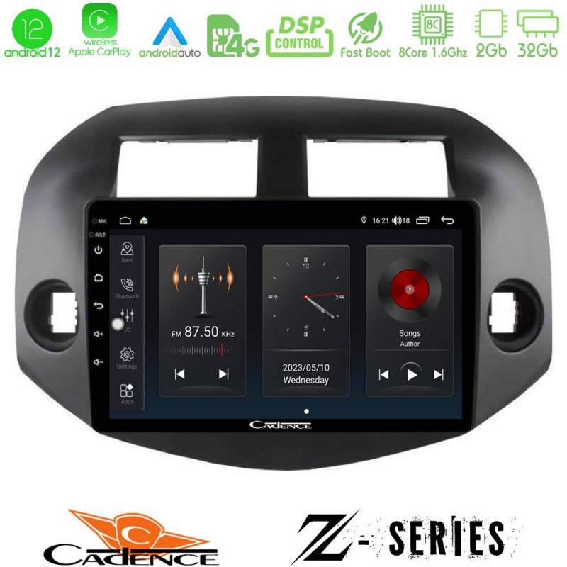 Cadence Z Series Toyota Rav4 2006-2012 8core Android12 2+32GB Navigation Multimedia Tablet 10