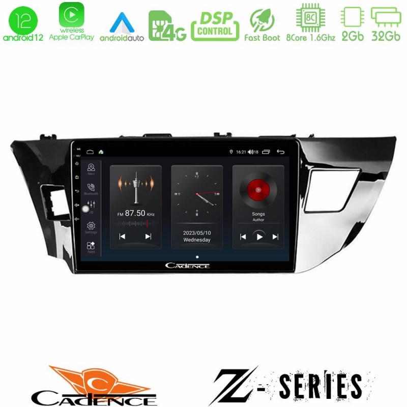 Cadence Z Series Toyota Corolla 2014-2016 8core Android12 2+32GB Navigation Multimedia Tablet 10