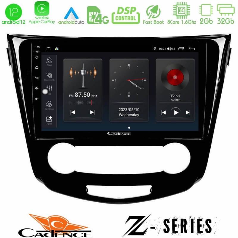 Cadence Z Series Nissan Qashqai J11 (Manual A/C) 8core Android12 2+32GB Navigation Multimedia Tablet 10