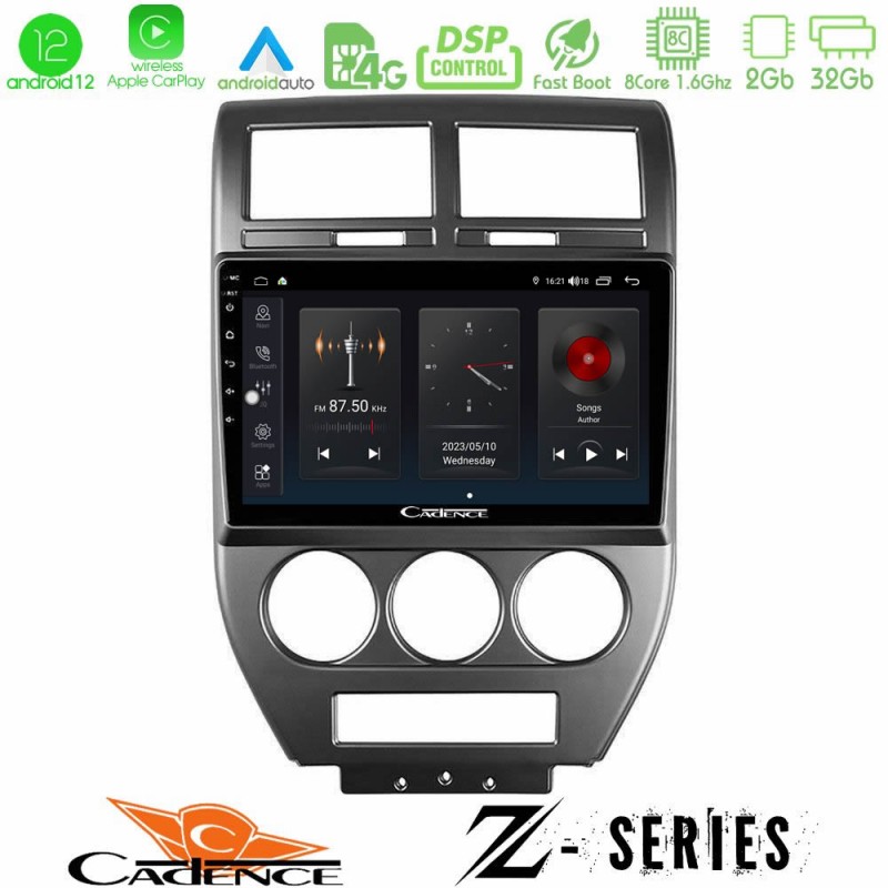 Cadence Z Series Jeep Compass/Patriot 2007-2009 8core Android12 2+32GB Navigation Multimedia Tablet 10