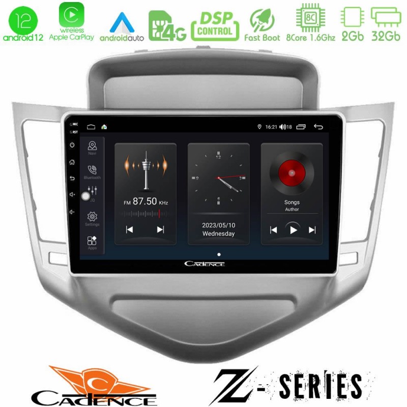 Cadence Z Series Chevrolet Cruze 2009-2012 8core Android12 2+32GB Navigation Multimedia Tablet 9