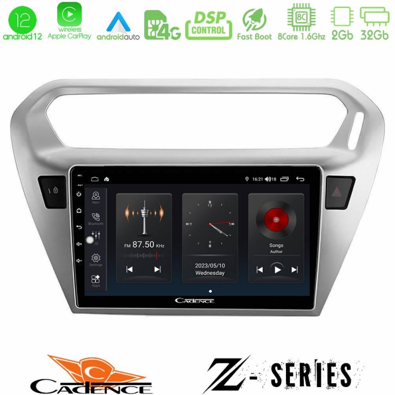 Cadence Z Series Citroën C-Elysée / Peugeot 301 8Core Android12 2+32GB Navigation Multimedia Tablet 9