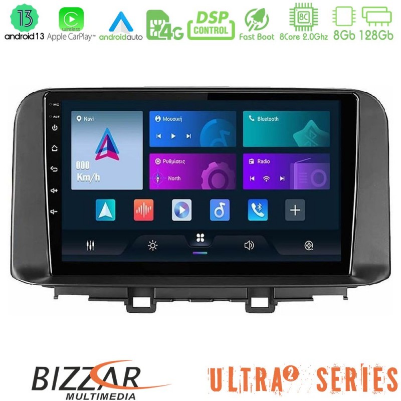 Bizzar Ultra Series Hyundai Kona 2018-2023 8Core Android13 8+128GB Navigation Multimedia Tablet 9