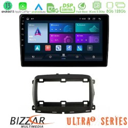 Bizzar Ultra Series Fiat 500 2016&gt; 8core Android13 8+128GB Navigation Multimedia Tablet 9