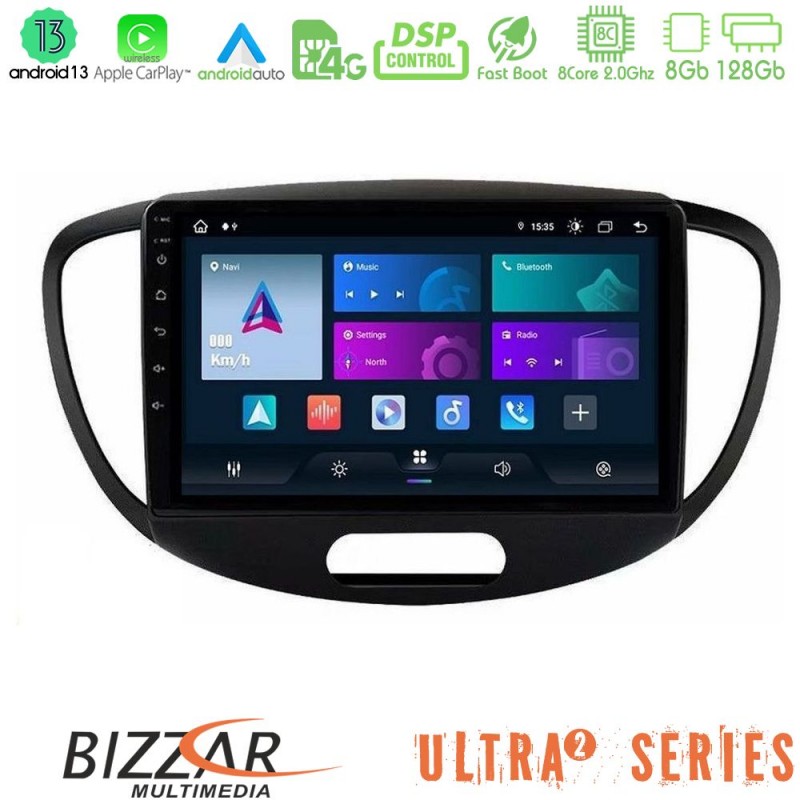 Bizzar Ultra Series Hyundai i10 2008-2014 8core Android13 8+128GB Navigation Multimedia Tablet 9