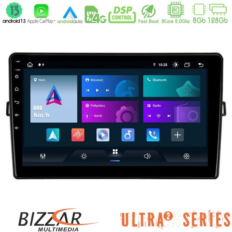 Bizzar Ultra Series Toyota Auris 8core Android13 8+128GB Navigation Multimedia Tablet 10