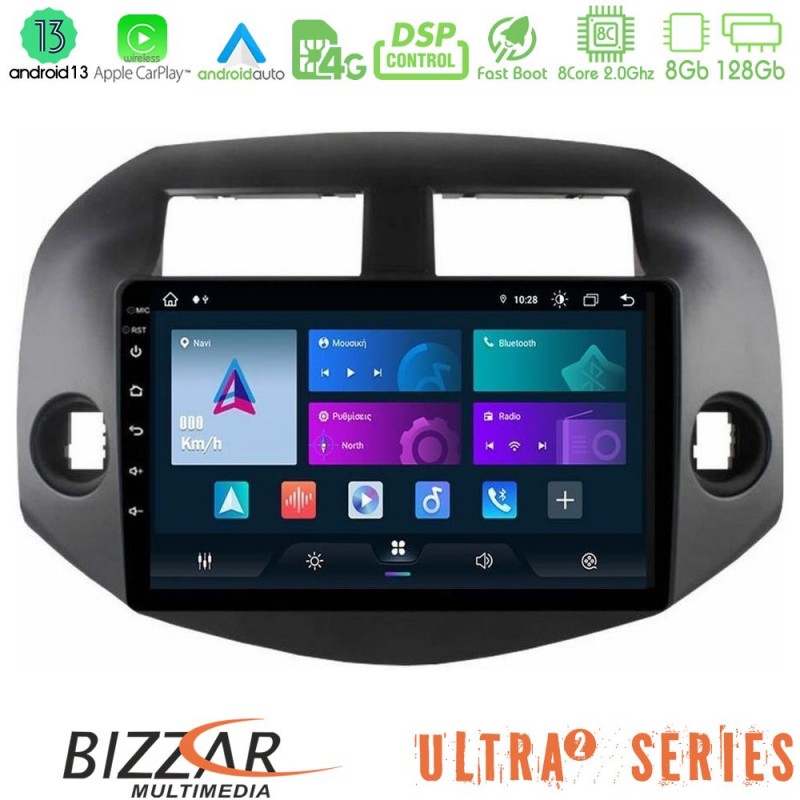 Bizzar Ultra Series Toyota Rav4 2006-2012 8core Android13 8+128GB Navigation Multimedia Tablet 10