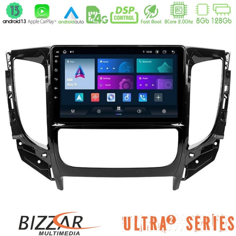 Bizzar Ultra Series Mitsubishi L200 2016-&gt; & Fiat Fullback (Auto A/C) 8core Android13 8+128GB Navigation Multimedia Tablet 9