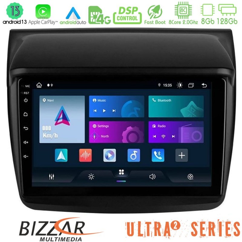 Bizzar Ultra Series Mitsubishi L200 8core Android13 8+128GB Navigation Multimedia Tablet 9