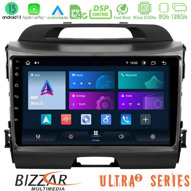 Bizzar Ultra Series Kia Sportage 8core Android13 8+128GB Navigation Multimedia Tablet 9