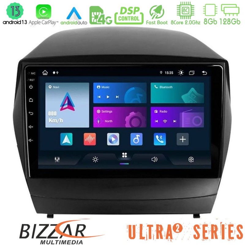 Bizzar Ultra Series Hyundai IX35 Auto A/C 8core Android13 8+128GB Navigation Multimedia Tablet 10