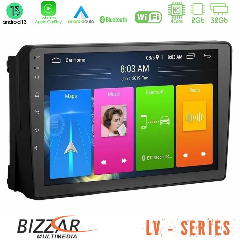 Bizzar LV Series Ford 2007-&gt; 4core Android 13 2+32GB Navigation Multimedia Tablet 9