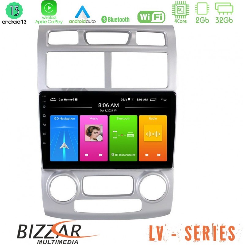 Bizzar LV Series Kia Sportage 2005-2008 4Core Android 13 2+32GB Navigation Multimedia Tablet 9″