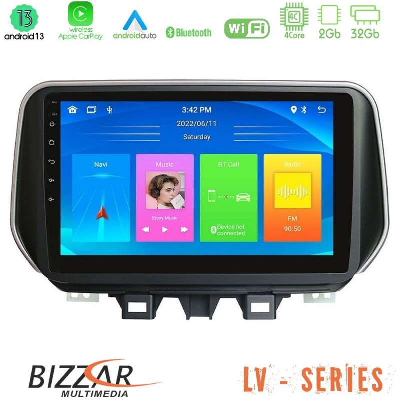 Bizzar LV Series Hyundai Tucson 2019-&gt; 4Core Android 13 2+32GB Navigation Multimedia Tablet 9