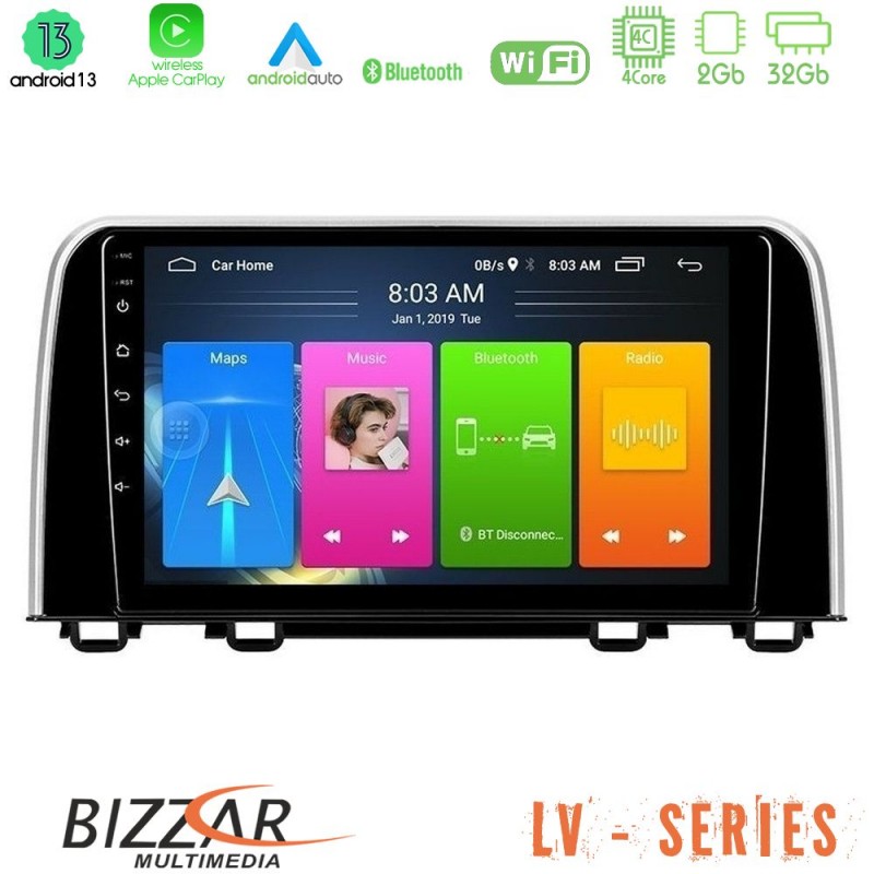 Bizzar LV Series Honda CR-V 2019-&gt;4Core Android 13 2+32GB Navigation Multimedia Tablet 10