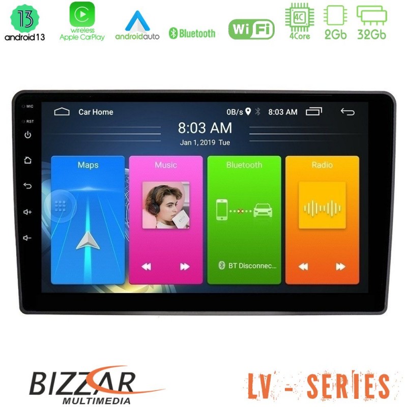 Bizzar LV Series VW Passat 4Core Android 13 2+32GB Navigation Multimedia Tablet 9