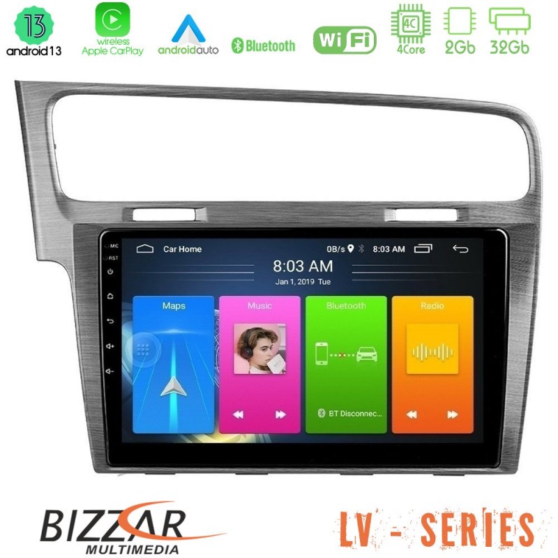 Bizzar LV Series VW GOLF 7 4Core Android 13 2+32GB Navigation Multimedia Tablet 10