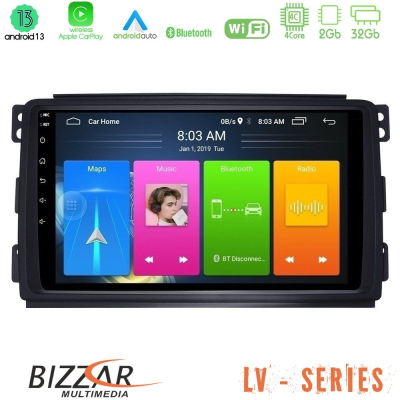 Bizzar LV Series Smart 451 4Core Android 13 2+32GB Navigation Multimedia Tablet 9