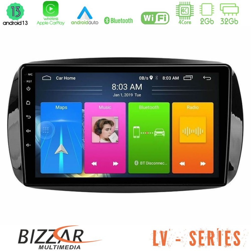 Bizzar LV Series Smart 453 4Core Android 13 2+32GB Navigation Multimedia Tablet 9