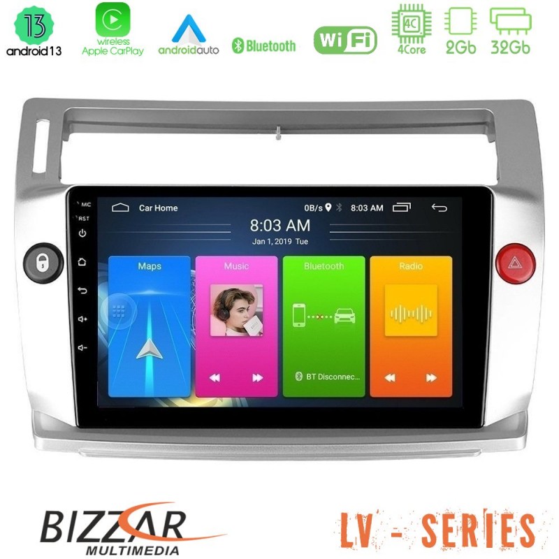 Bizzar LV Series Citroen C4 2004-2010 4Core Android 13 2+32GB Navigation Multimedia Tablet 9