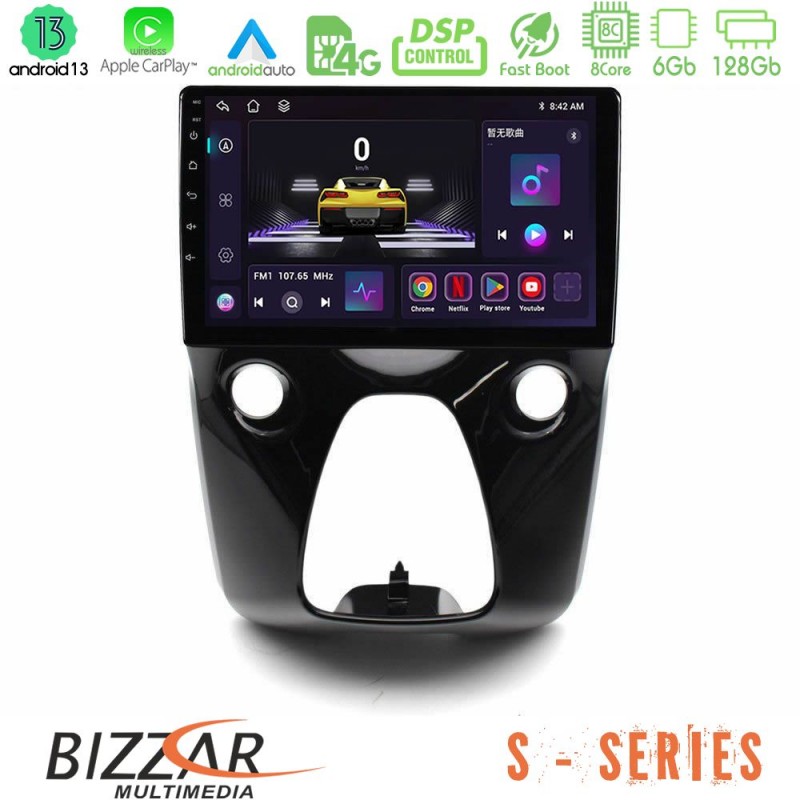 Bizzar S Series Toyota Aygo | Citroen C1 | Peugeot 108 8core Android13 6+128GB Navigation Multimedia 10