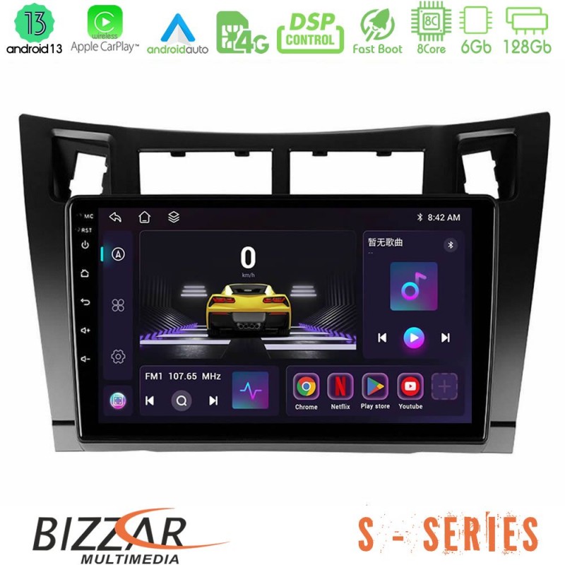 Bizzar S Series Toyota Yaris 8core Android13 6+128GB Navigation Multimedia Tablet 9