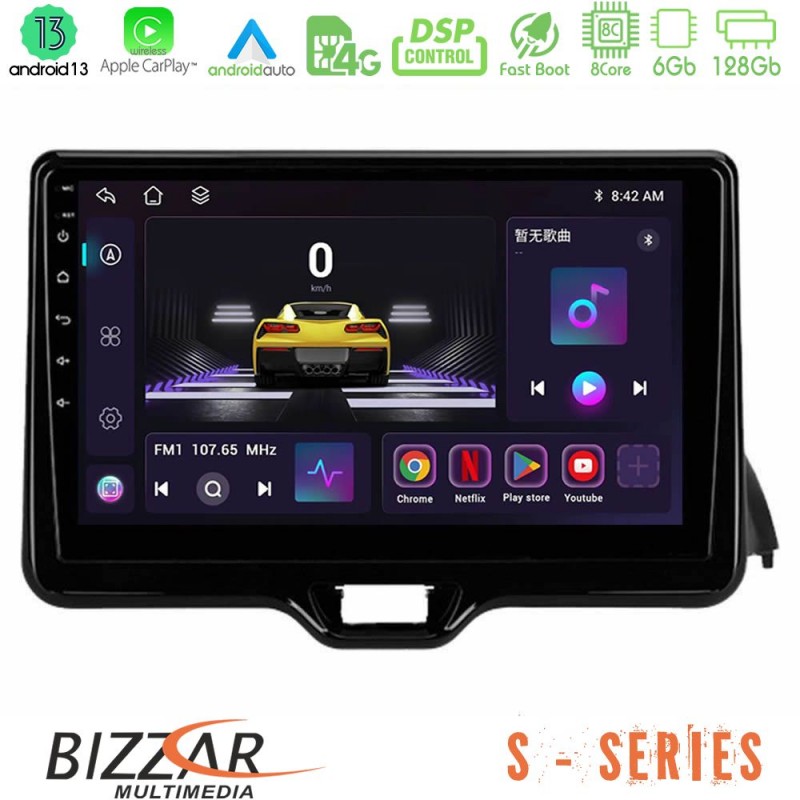 Bizzar S Series Toyota Yaris 2020-&gt; 8Core Android13 6+128GB Navigation Multimedia Tablet 9