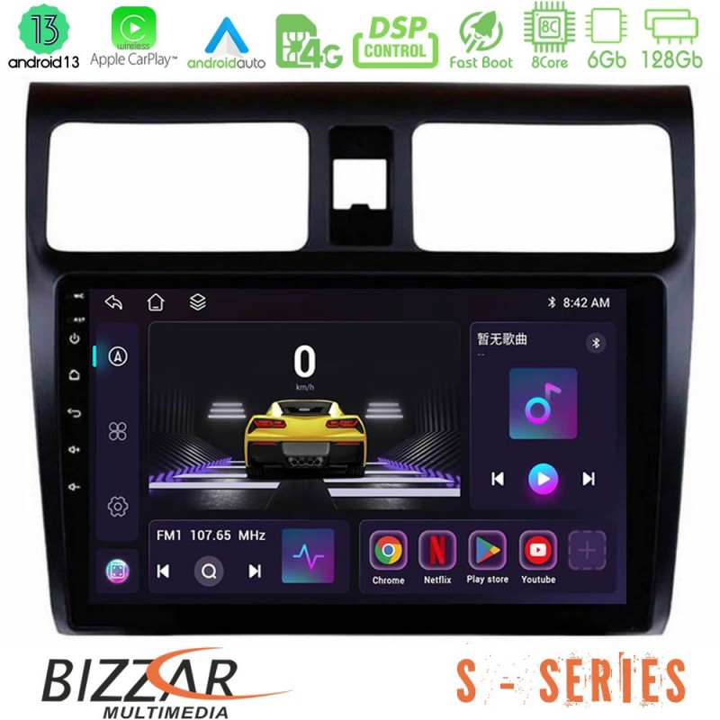 Bizzar S Series Suzuki Swift 2005-2010 8core Android13 6+128GB Navigation Multimedia Tablet 10