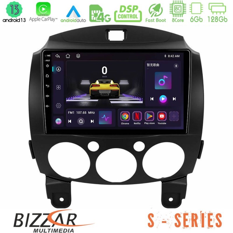 Bizzar S Series Mazda 2 2008-2014 8core Android13 6+128GB Navigation Multimedia Tablet 9