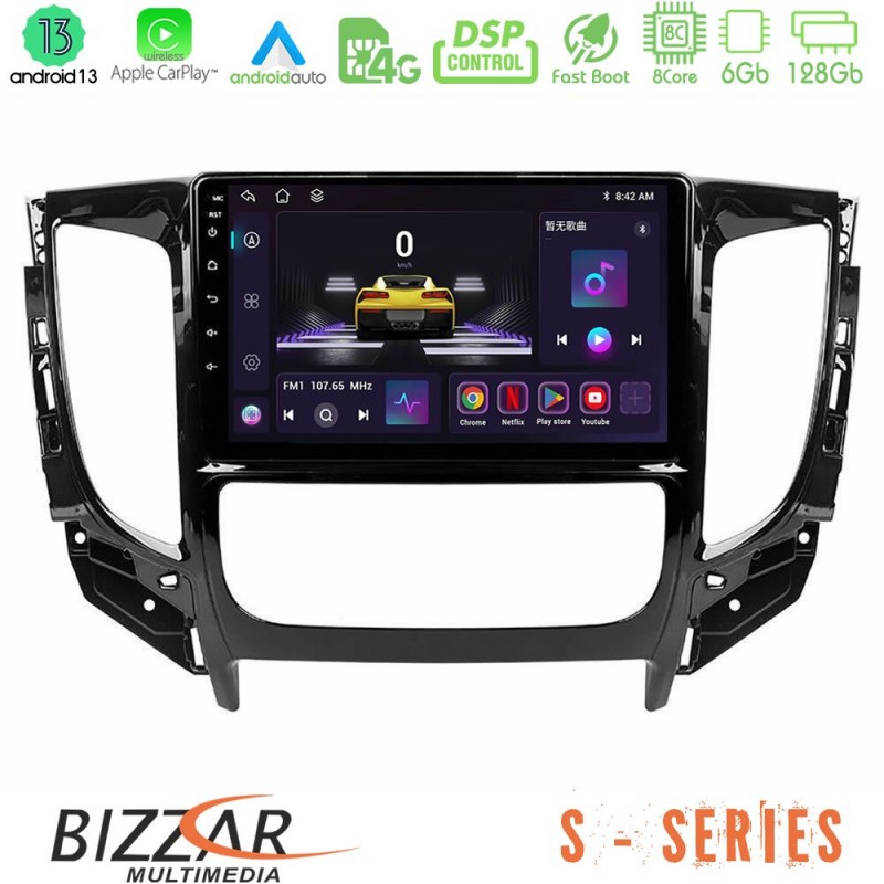 Bizzar S Series Mitsubishi L200 2016-&gt; & Fiat Fullback (Auto A/C) 8core Android13 6+128GB Navigation Multimedia Tablet 9