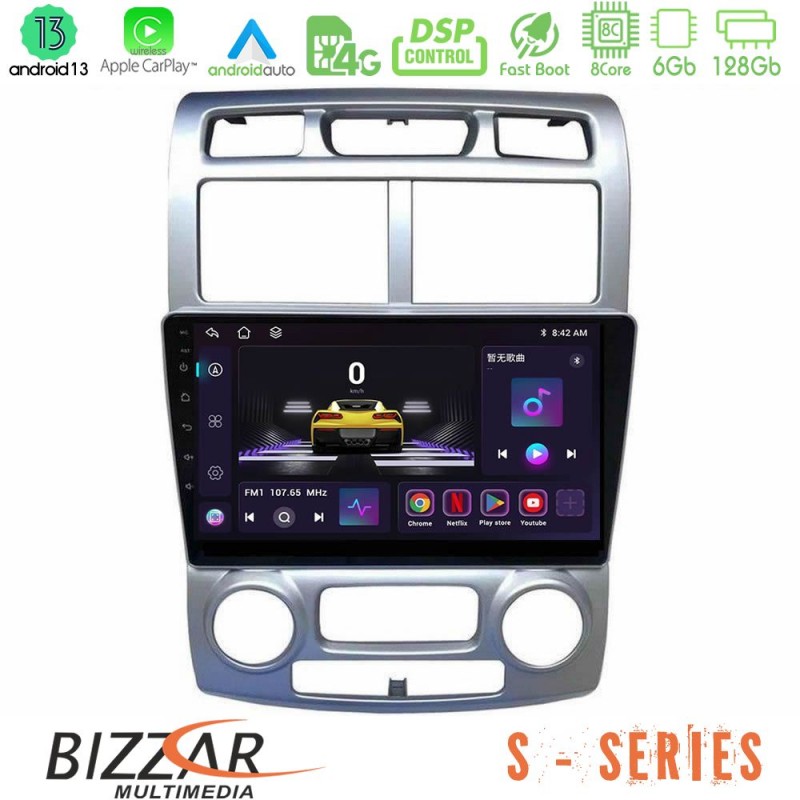 Bizzar S Series Kia Sportage 2005-2008 8core Android13 6+128GB Navigation Multimedia Tablet 9