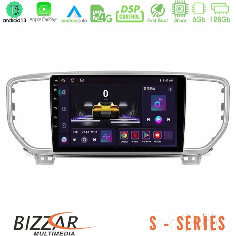 Bizzar S Series Kia Sportage 2018-2021 8Core Android13 6+128GB Navigation Multimedia Tablet 9