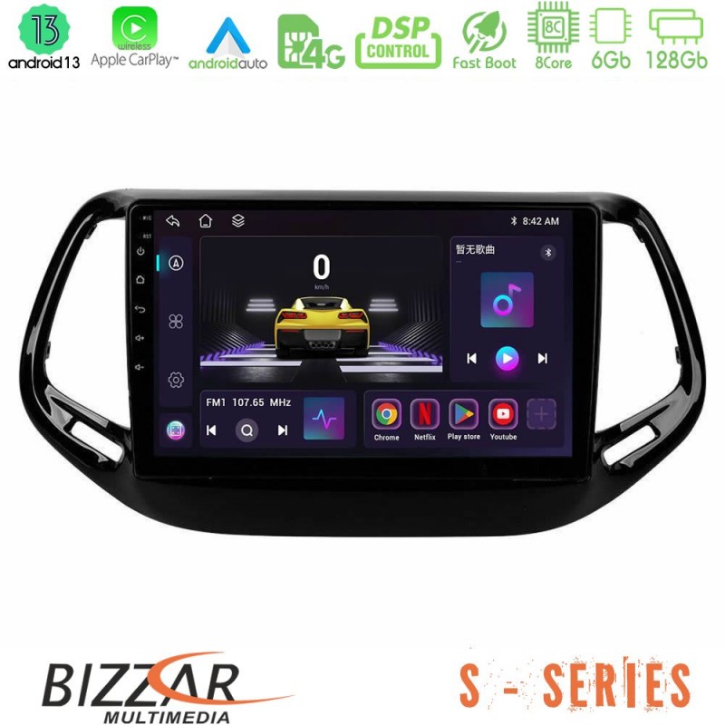 Bizzar S Series Jeep Compass 2017&gt; 8core Android13 6+128GB Navigation Multimedia Tablet 10