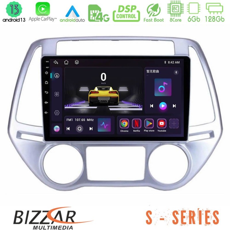 Bizzar S Series Hyundai i20 2012-2014 8core Android13 6+128GB Navigation Multimedia Tablet 9