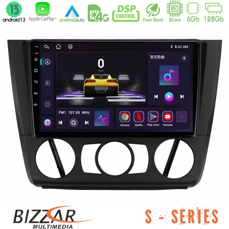 Bizzar S Series BMW 1Series E81/E82/E87/E88 (MANUAL A/C) 8core Android13 6+128GB Navigation Multimedia Tablet 9