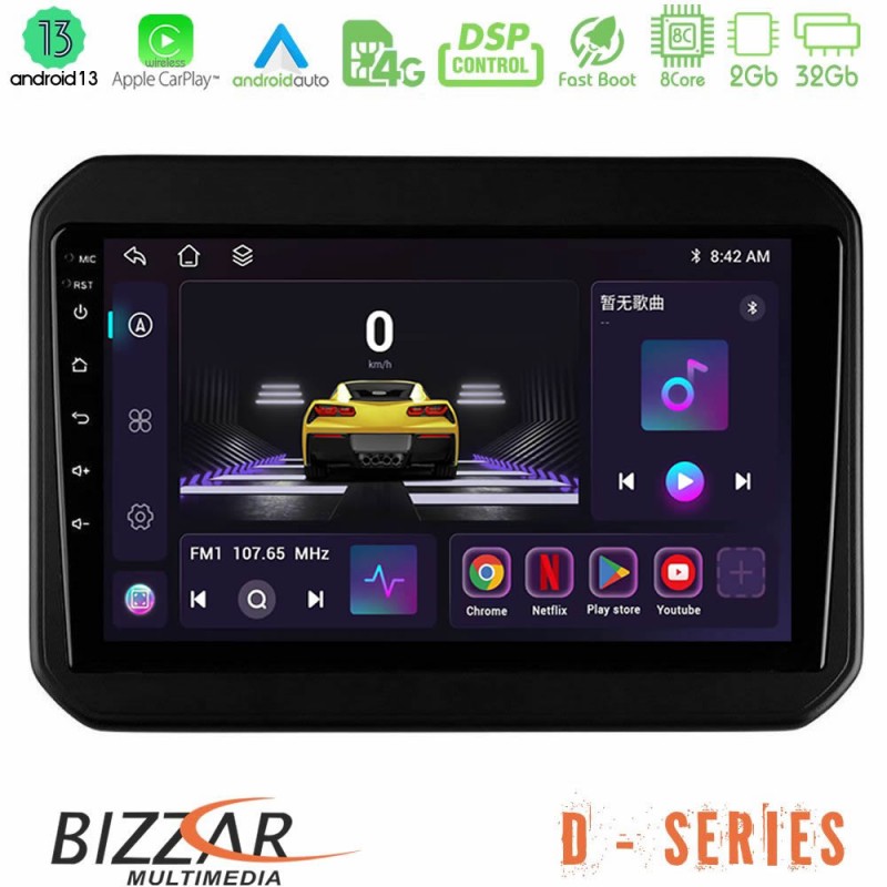 Bizzar D Series Suzuki Ignis 8core Android13 2+32GB Navigation Multimedia Tablet 9