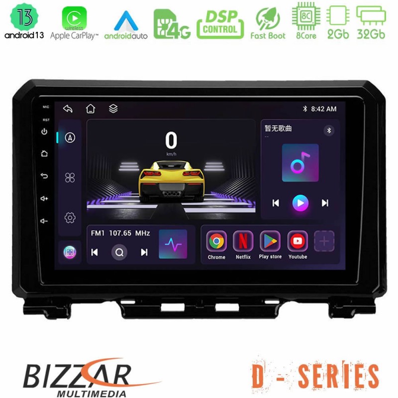 Bizzar D Series Suzuki Jimny 2018-2022 8core Android13 2+32GB Navigation Multimedia Tablet 9