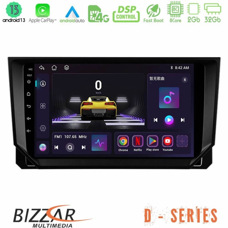 Bizzar D Series Seat Arona/Ibiza 8core Android13 2+32GB Navigation Multimedia Tablet 9