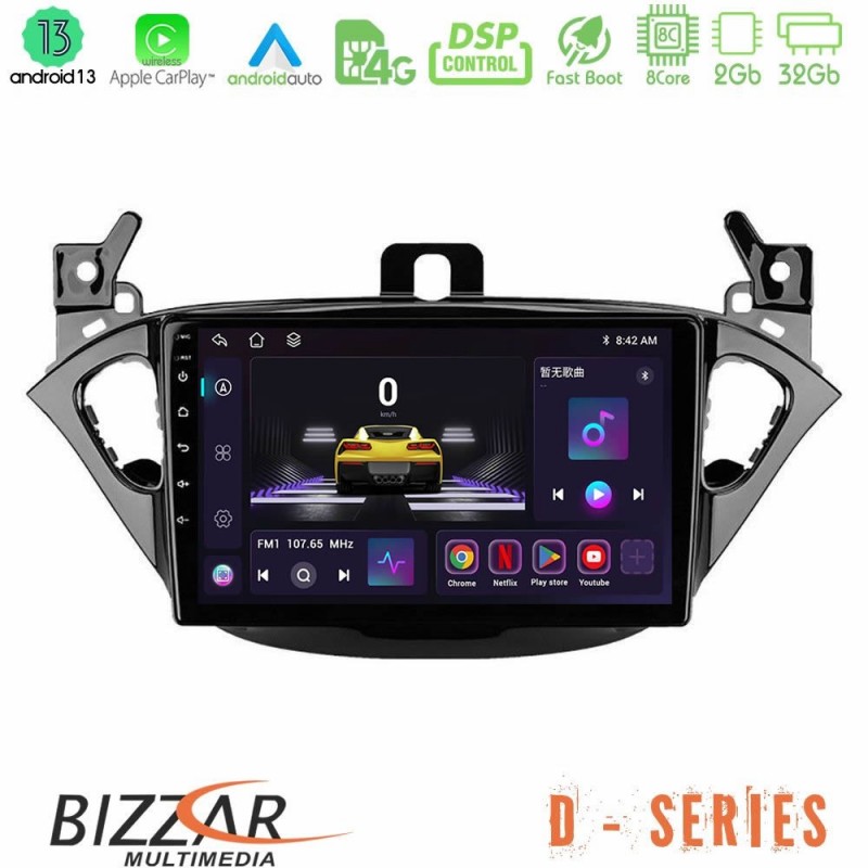 Bizzar D Series Opel Corsa E/Adam 8core Android13 2+32GB Navigation Multimedia Tablet 9