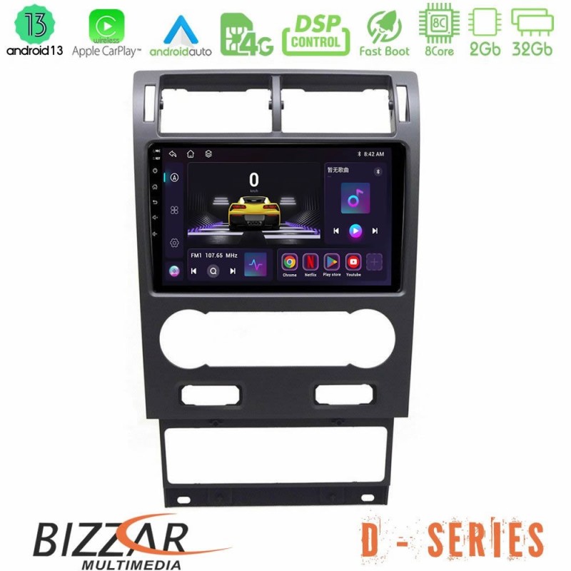 Bizzar D Series Ford Mondeo 2004-2007 8core Android13 2+32GB Navigation Multimedia Tablet 9